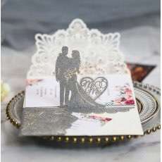3D Wedding Invitation Card Laser Cut Paper Iridescent Paper